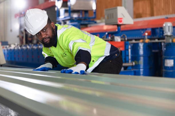 IDE Global Link factory-trained roofing installation team at work in Nigeria